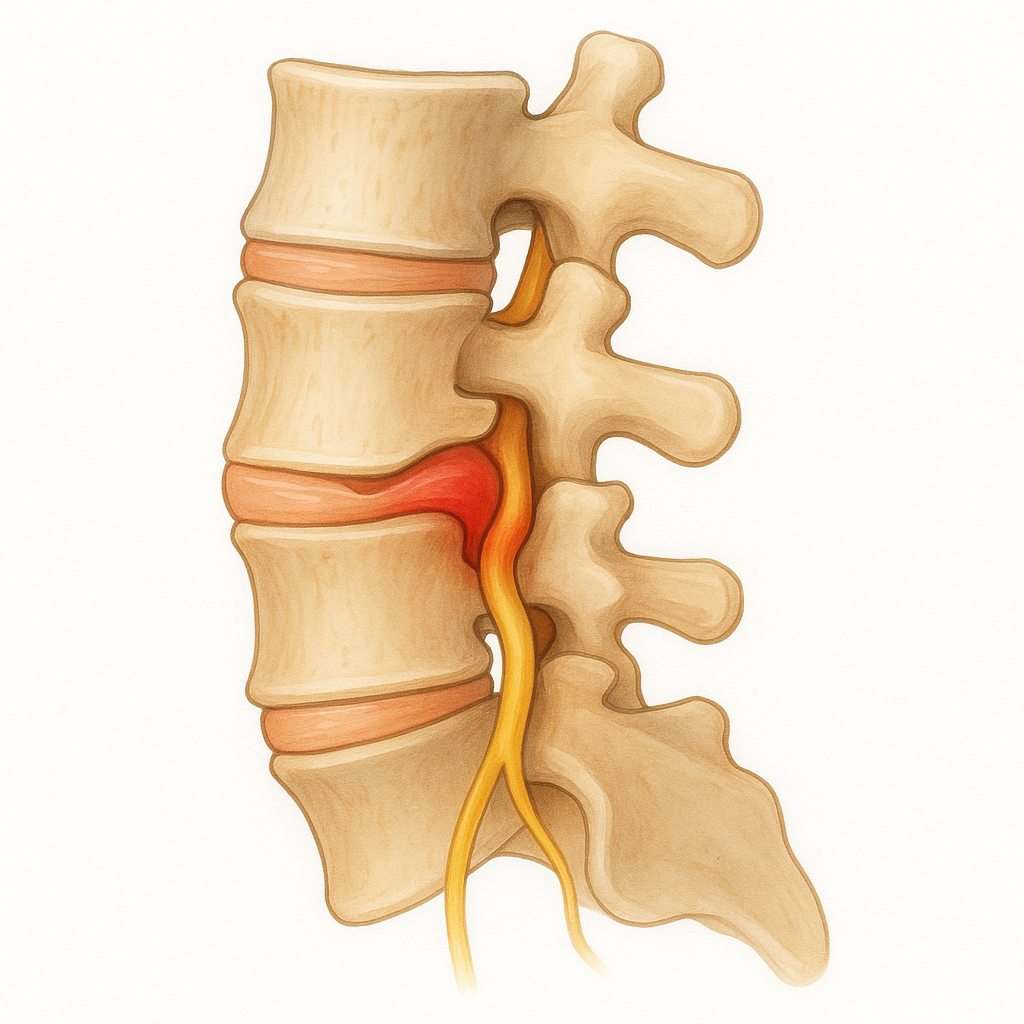 Nervio comprimido por deslizamiento vertebral